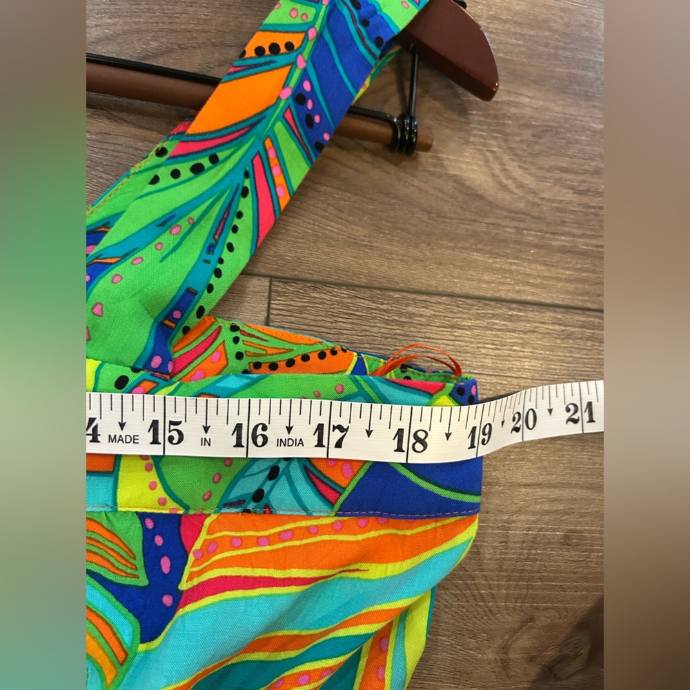 1. STATE Tropical Leaf Print Maxi Dress Large Bright Resort Vacation - Picture 3 of 7